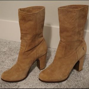 Frye mid-calf suede heeled bootie